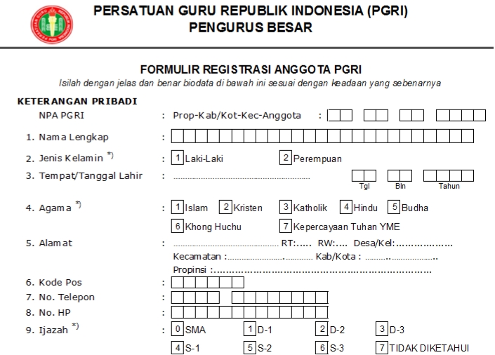 Pendaftaran PGRI Langsa - Persatuan Guru Republik Indonesia Cabang Langsa